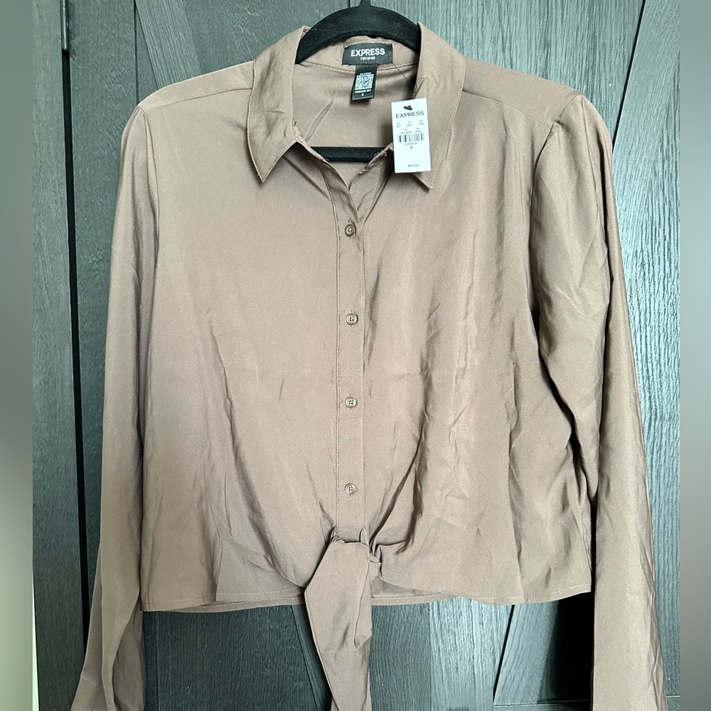 Express tie front blouse